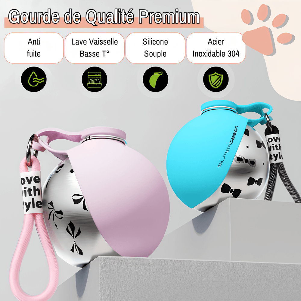 Gourde de Voyage 2-en-1 pour Chien