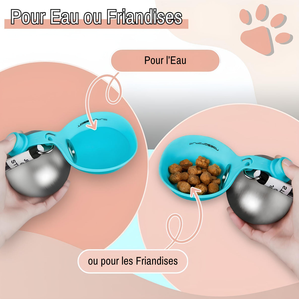 Gourde de Voyage 2-en-1 pour Chien