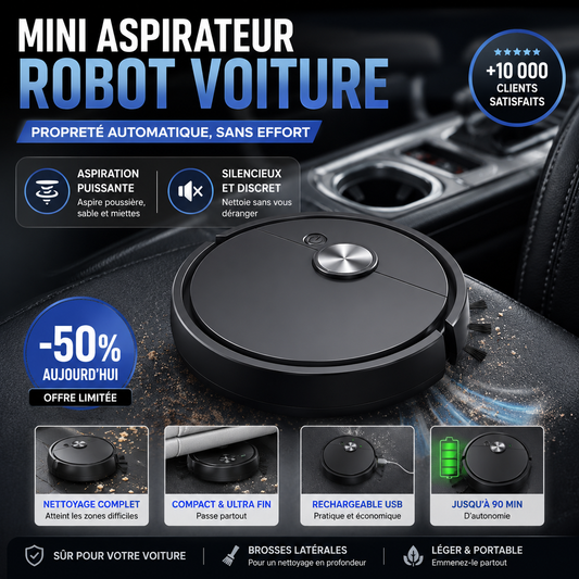 Mini Aspirateur Robot 3 en 1 pour voiture